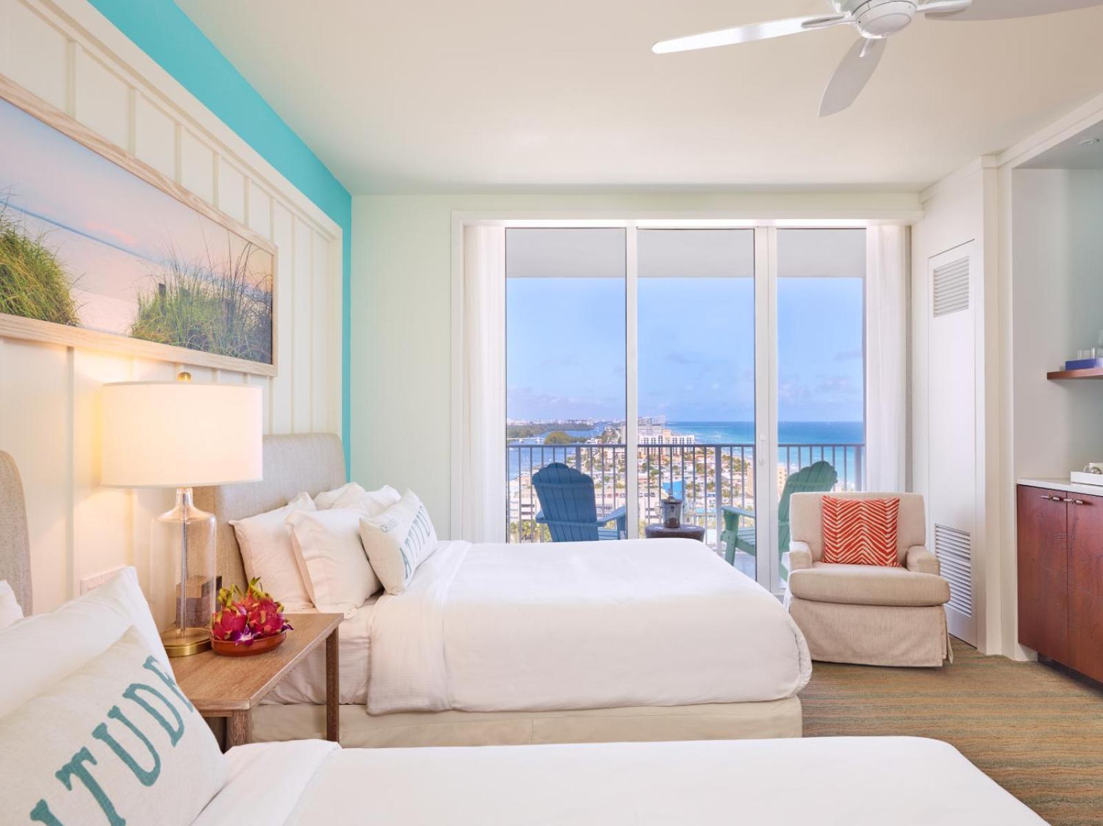 Chambre de Luxe 2 Lits Queen-Size - Vue partielle sur Océan